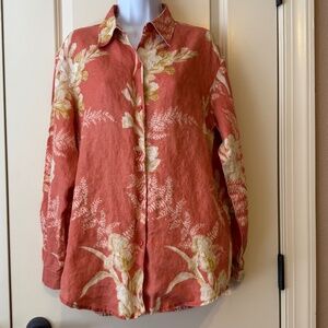 Liz Claiborne "Liz Sports"  100% Linen Top size Medium